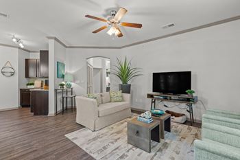 Living room with hardwood floors